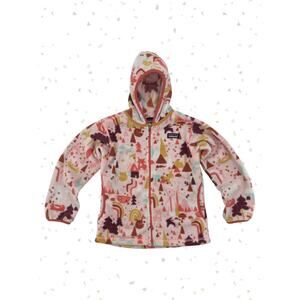 Patagonia Synchilla Pink Fleece Woodland Print Hoody Full Zip Up Jacket Size 5T
